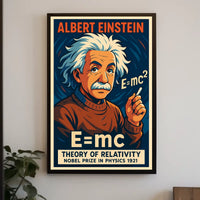 Albert Einstein Relativity Theory Vintage Poster