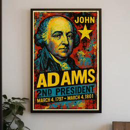 John Adams 2nd President of the United States Graffiti Pop Art Poster