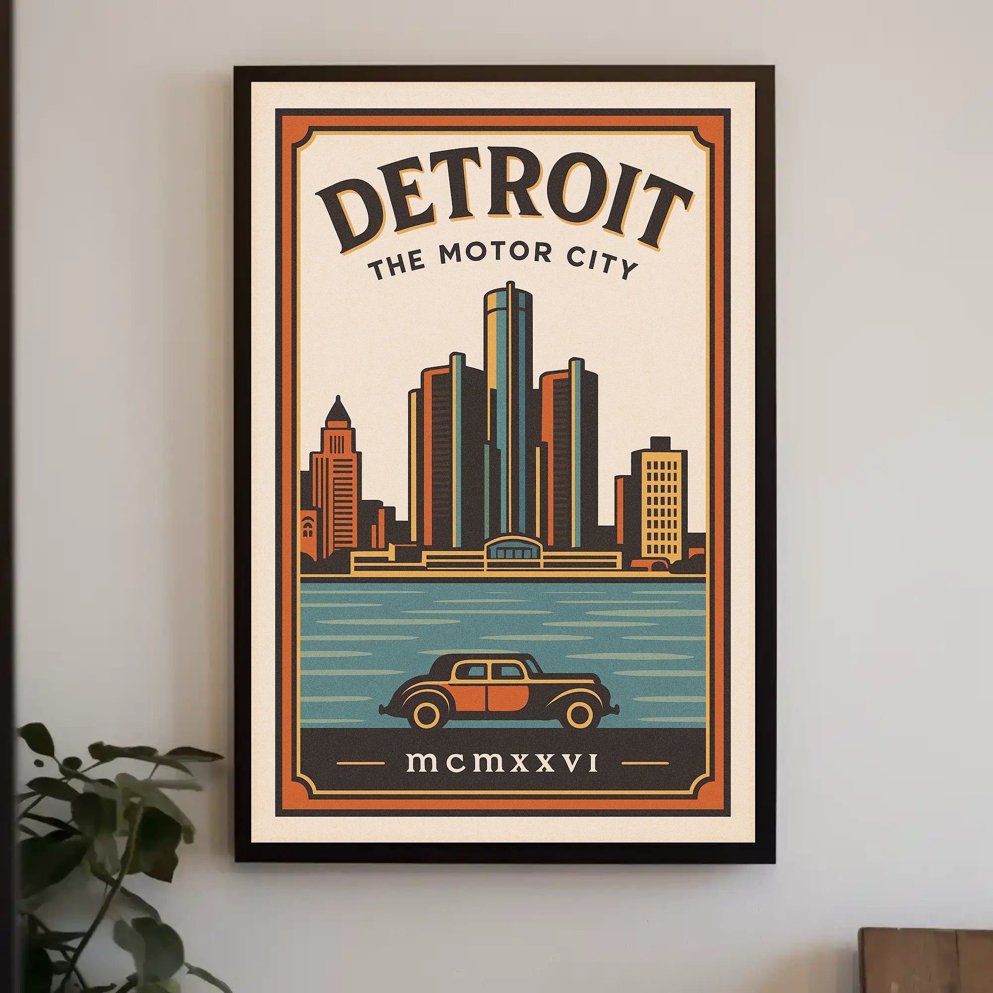Detroit The Motor City Poster PosterGoat