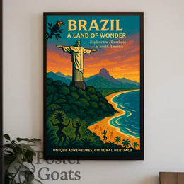 Brazilian Adventure Vintage Travel Poster