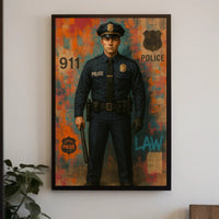 Bold Police Officer Portrait for Law, Order, and Justice Poster