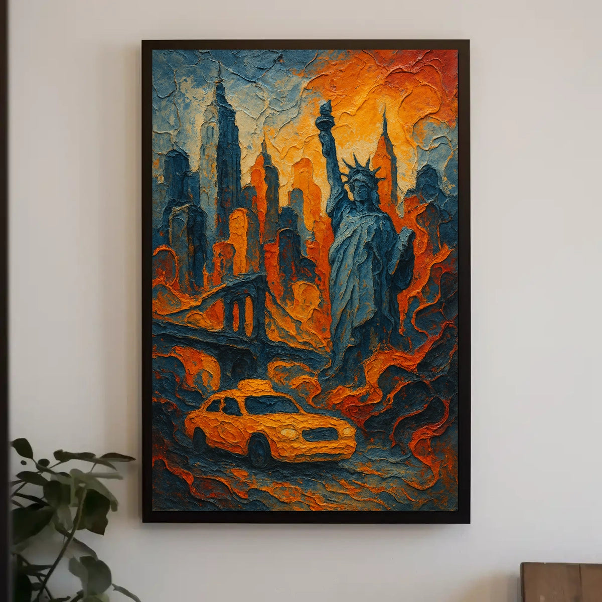 New York City Skyline Poster Modern Travel Wall Art