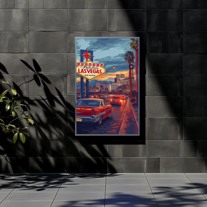 Vintage Travel Poster - Las Vegas, Nevada Lights