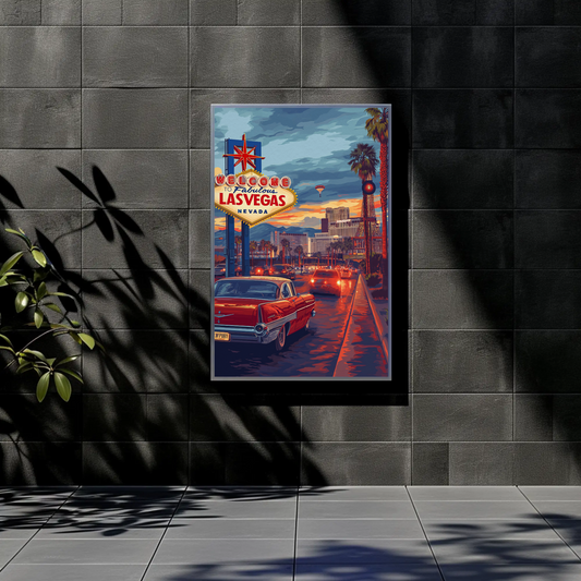 Vintage Travel Poster - Las Vegas, Nevada Lights