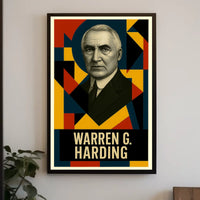 Warren G. Harding 29th President of the United States Abstract Pop Poster