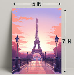Sunset Over Paris Poster
