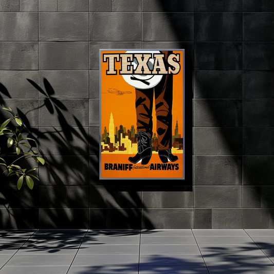 Braniff International Airways Texas Travel Poster (1961)
