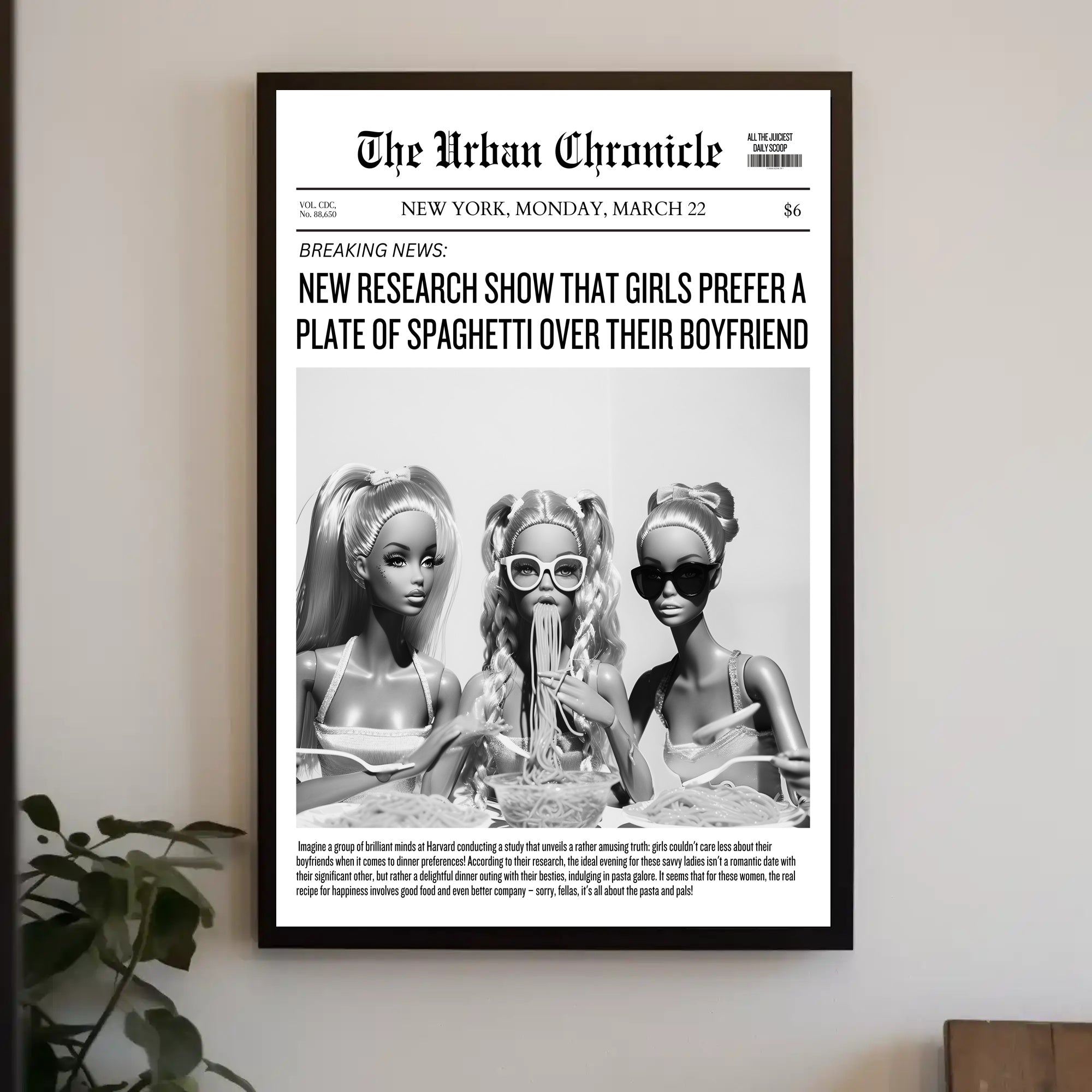 Spaghetti Humorous Satire Vintage Pop Culture Poster PosterGoat