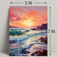 Vibrant Coastal Sunset Poster PosterGoat