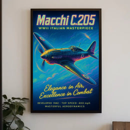 Macchi C.205 WWII Italian Masterpiece Poster