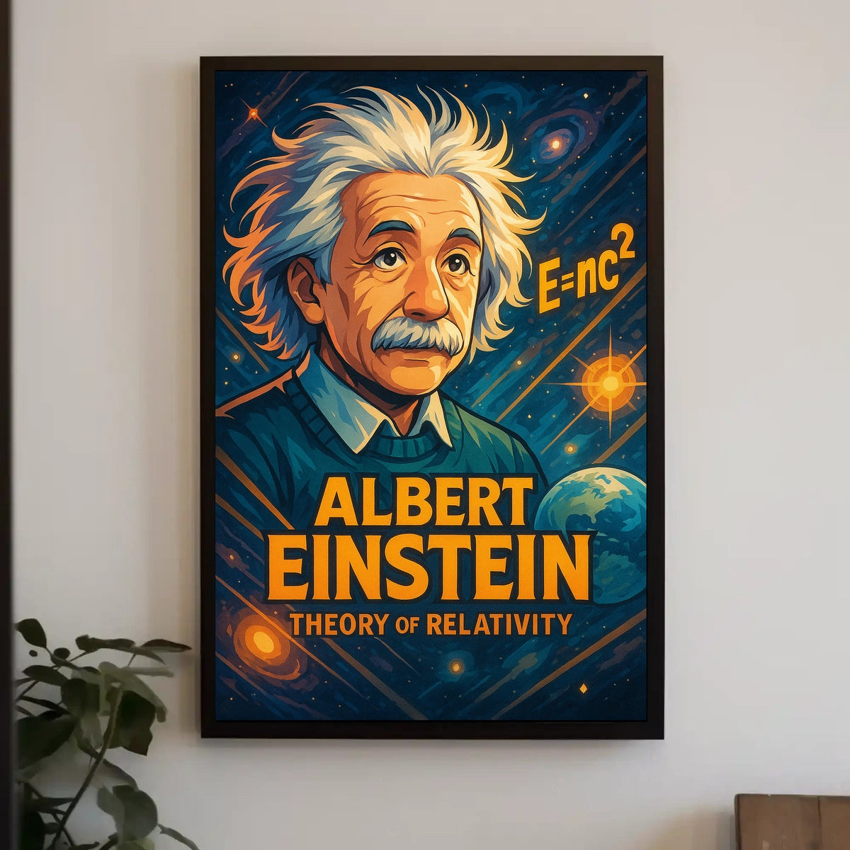 Albert Einstein Relativity Theory Vintage Scientific Art Educational Decor Poster