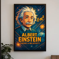 Albert Einstein Relativity Theory Vintage Scientific Art Educational Decor Poster