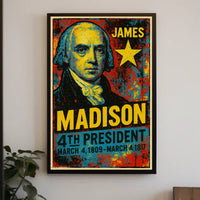 James Madison 4th President of the United States Graffiti Pop Art Poster
