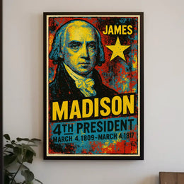 James Madison 4th President of the United States Graffiti Pop Art Poster