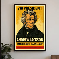 Andrew Jackson 7th President of the United States Inked Comic Style Poster