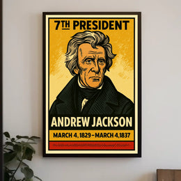 Andrew Jackson 7th President of the United States Inked Comic Style Poster