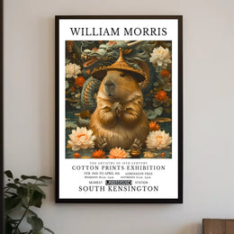 William Morris Surreal Capybara Art Fantasy or Mythology Poster