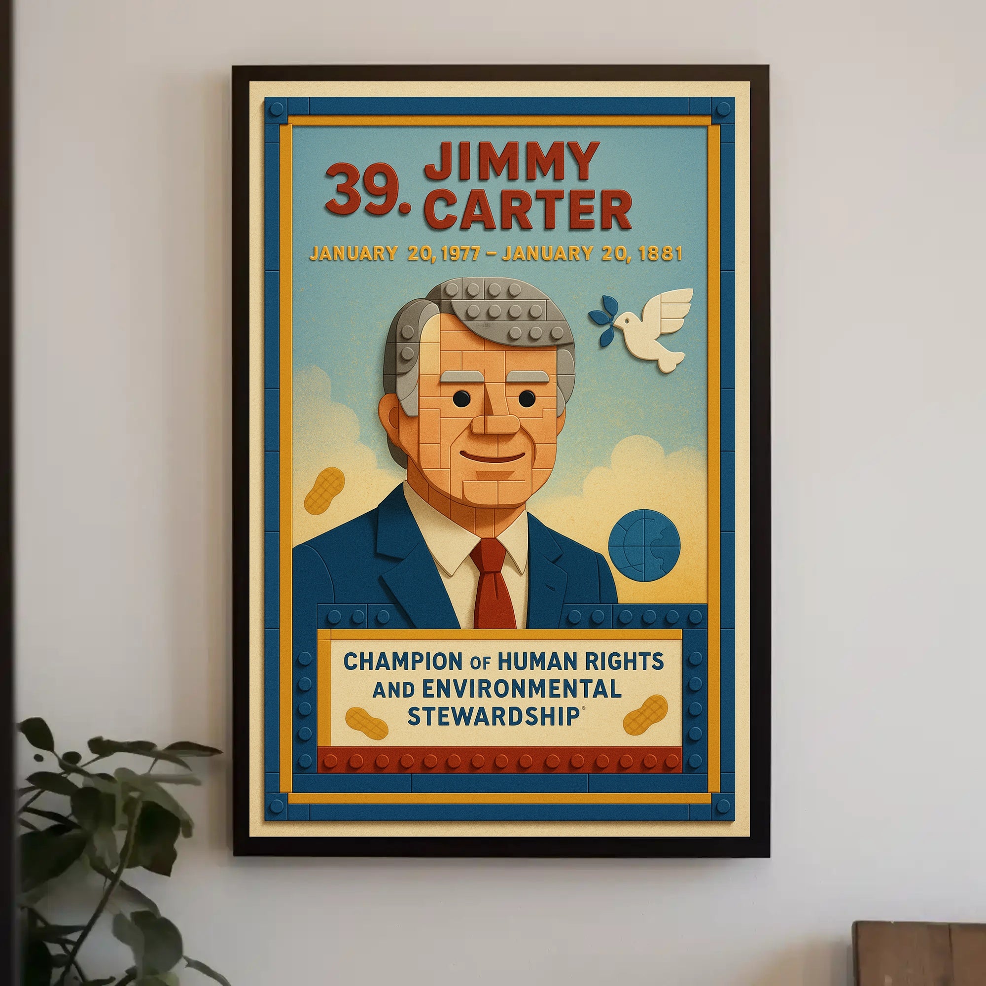 Jimmy Carter 39th President Wall Art Vintage Print PosterGoat