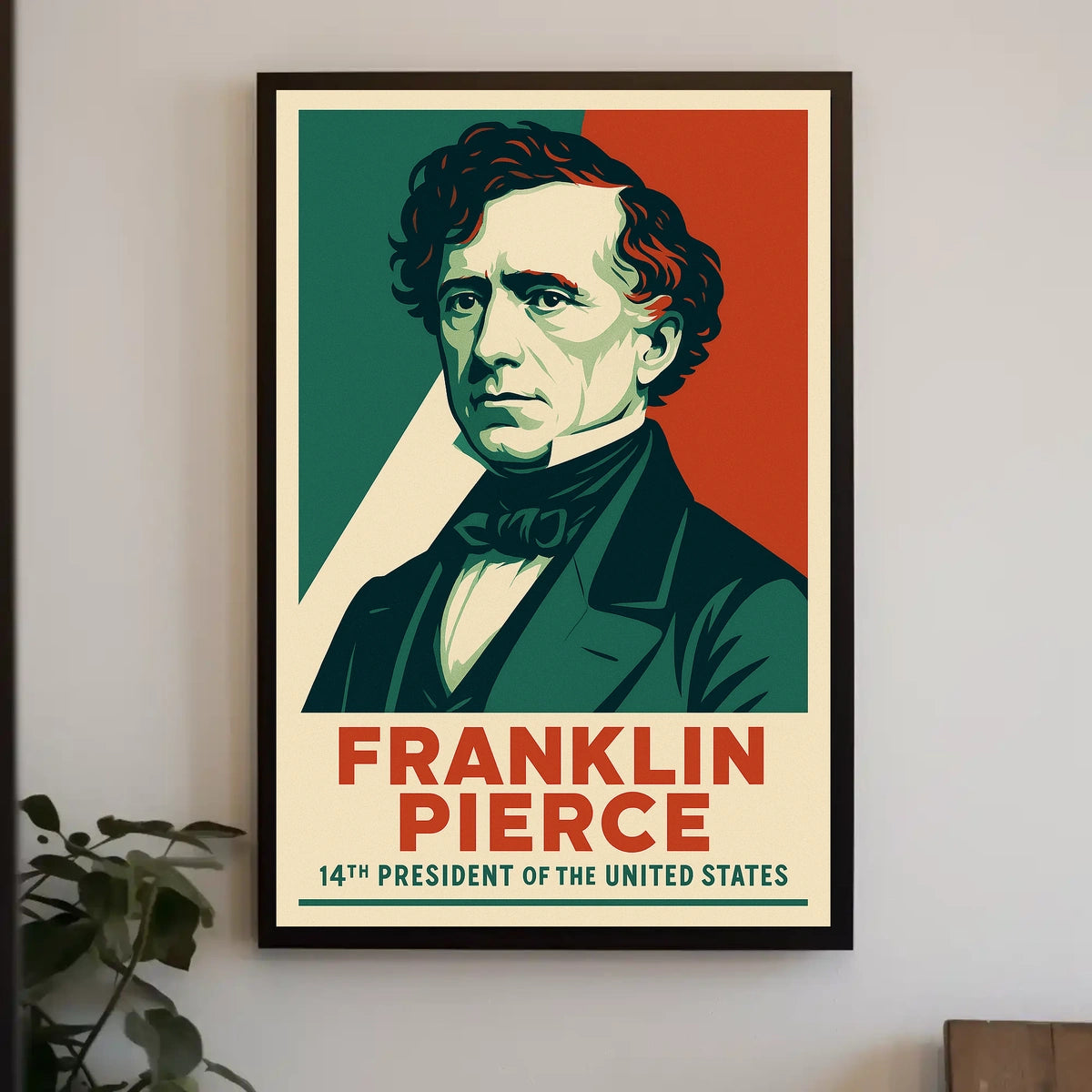Franklin Pierce Patriotic Art Poster Historical Presidential Poster