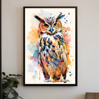 Vibrant Owl Art Poster