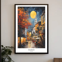 Vibrant Hanoi Evening Urban Cityscape Poster PosterGoat