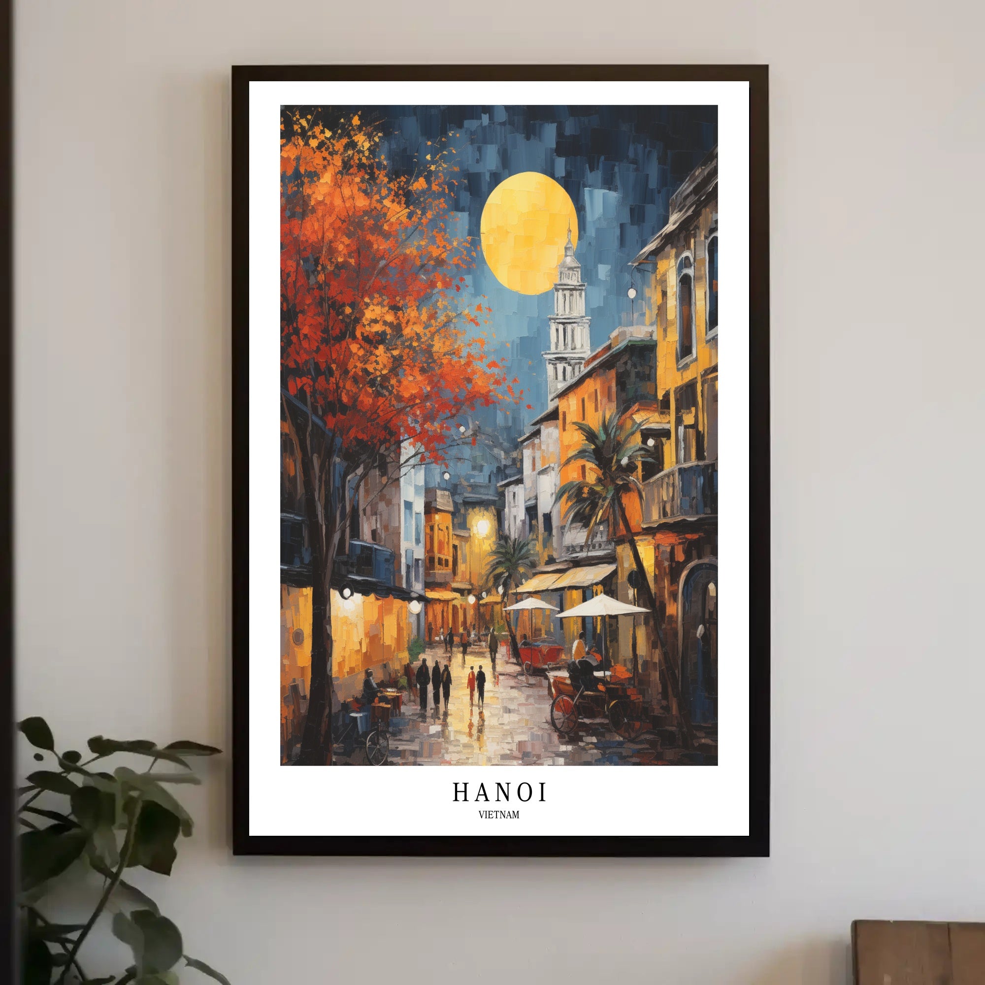 Vibrant Hanoi Evening Urban Cityscape Poster PosterGoat