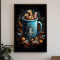 Cozy Holiday Mug: Whimsical Abstract or Artistic Poster