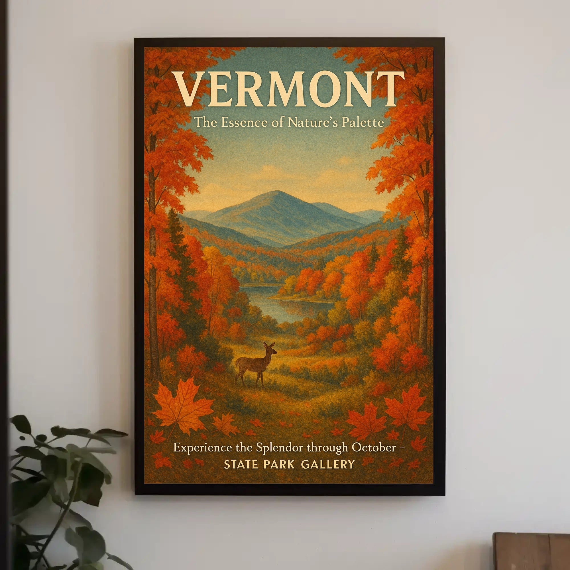 Vermont Autumn Scenic Poster Wall Art Print