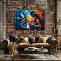 Passionate Piano Player Abstract Art Poster