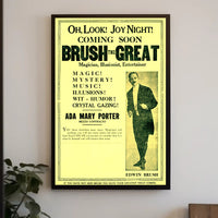 Vintage Magic Performance Poster Featuring Edwin Brush Illusionist
