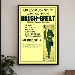Vintage Magic Performance Poster Featuring Edwin Brush Illusionist