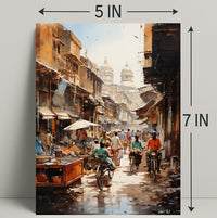 Bustling Market Street Poster