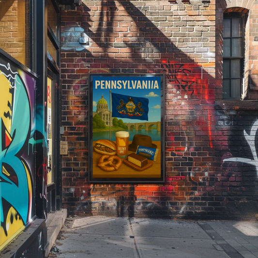 Pennsylvania Pretzel TastyKake Capitol Sandwich Travel Poster