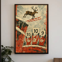 Reindeer Ski Jump Poster