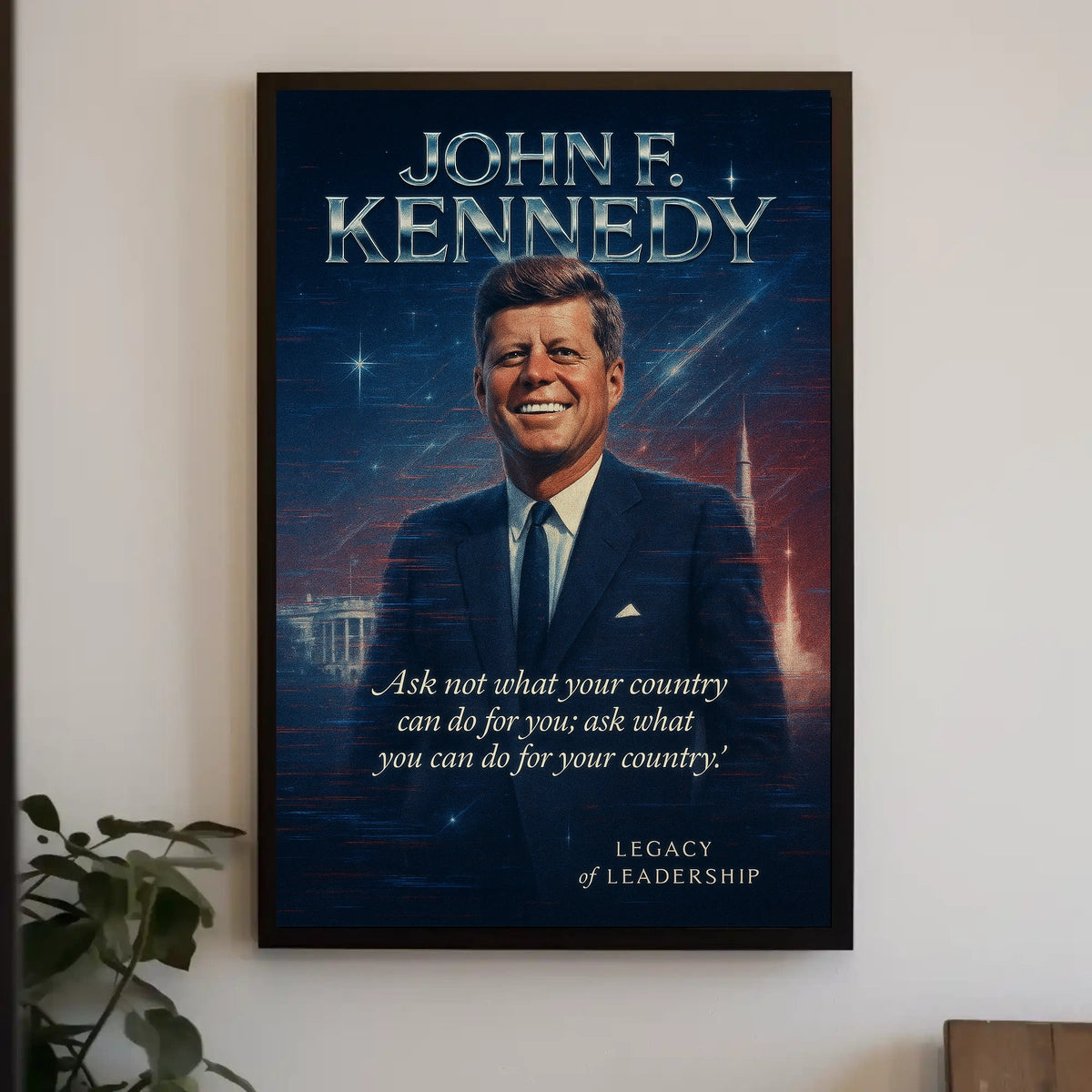 John F. Kennedy Patriotic Vintage Poster Art Print