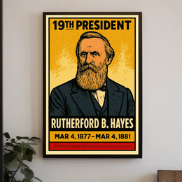 Rutherford B. Hayes 19th President of the United States Inked Comic Style Poster