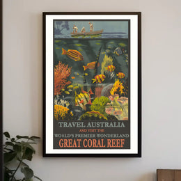 Vibrant Underwater Adventure Great Coral Reef Australia Travel Poster