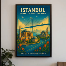 Istanbul Where Continents Embrace Poster