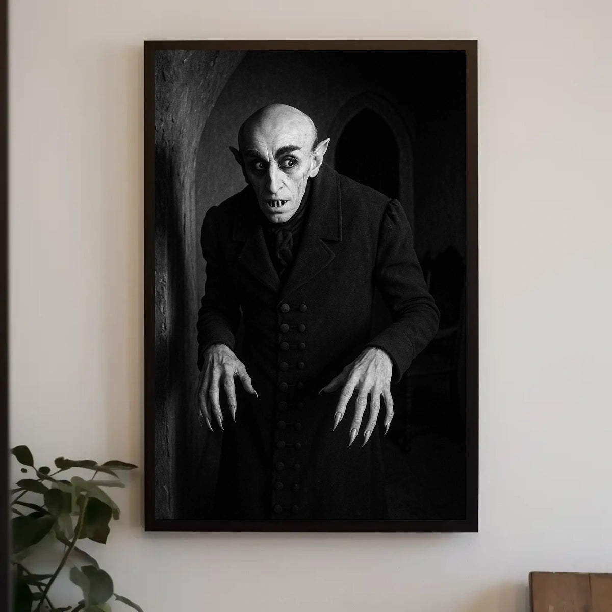 Vampire Gothic Expressionist Horror Nocturnal Stone Archway Masterpiece Vintage Cinema Noir Enigma Silhouette Poster