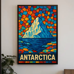Antarctica A Vibrant Mosaic Poster