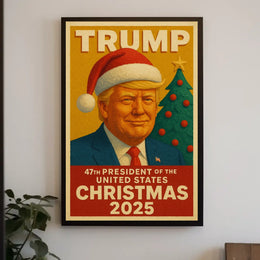 The poster features an individual wearing a Santa hat, suggesting a Christmas theme. Travel Poster