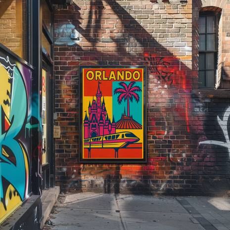 Orlando Retro Pop-Art Travel Poster