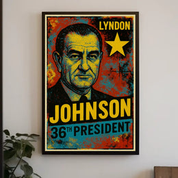 Lyndon B. Johnson 36th President of the United States Graffiti Pop Art Poster