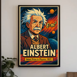 Einstein Nobel Prize Physics 1921 Vintage Science Poster