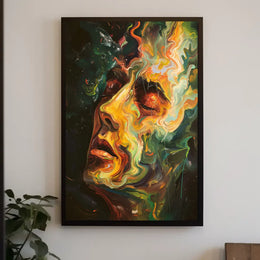 Abstract Nature and Technology Fusion Poster