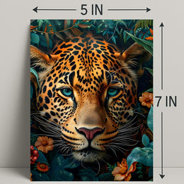 Leopard's Tranquil Gaze: Photorealistic Animal Poster
