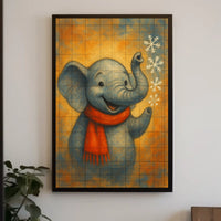 Winter Elephant Delight Poster