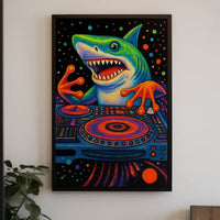 Playful Shark Design Perfect for Kids' Animal Poster