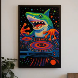 Playful Shark Design Perfect for Kids' Animal Poster