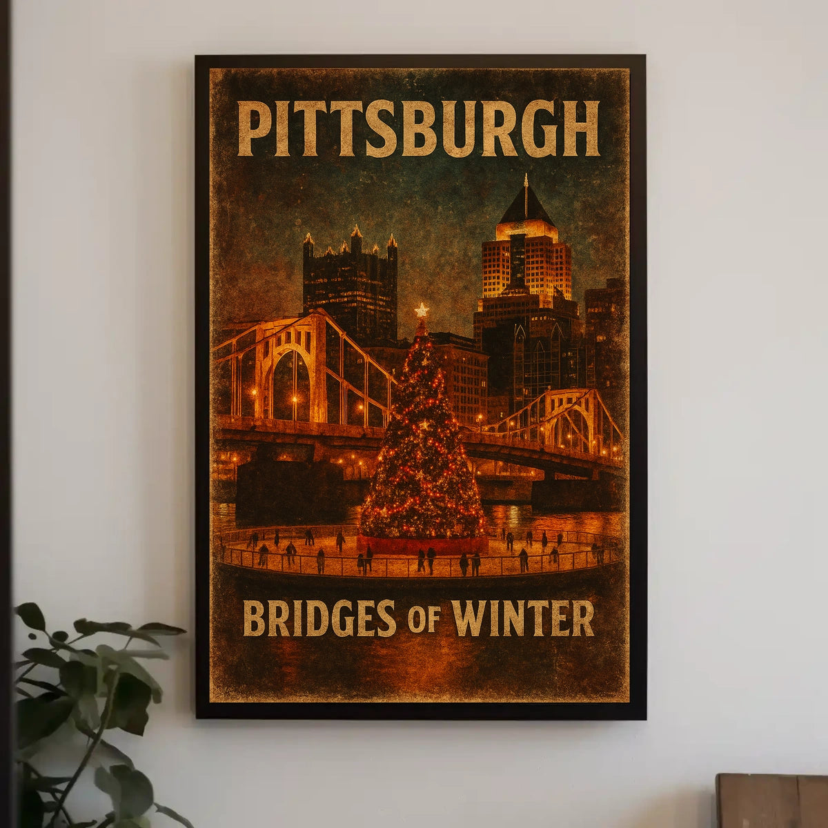 Pittsburgh Bridges Of Winter Poster